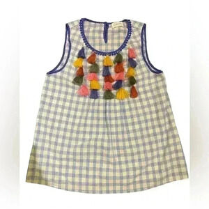 EVELYN Tassel Gingham Top Size Small
